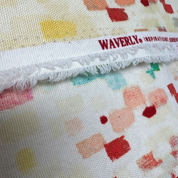 fabric 45"x53" WAVERLY INSPIRATIONS screen print multicolor abstract cotton - Picture 2 of 7